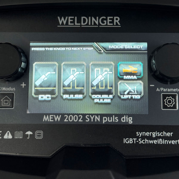 WELDINGER MEW 2002 SYN puls pro 200A synergisches MIG/MAG Puls-Schweißgerät Vierrollenantrieb