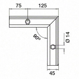 Ecke für Bodenprofil Easy Glass Slim, Bodenmontage., MOD 8011, Alu gebürstet - Plattners Schweiss Shop