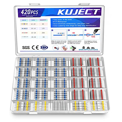 Kuject Lötverbinder, 200 stk Schrumpfschlauch Set, Kabelverbinder Wasserdicht Schrumpfverbinder Quetschverbinder Stoßverbinder für Automobil, Boote - Plattners Schweiss Shop