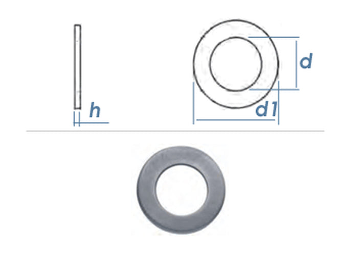 Unterlegscheiben Edelstahl A2 DIN 125 Form A 140 HV blank - Plattners Schweiss Shop