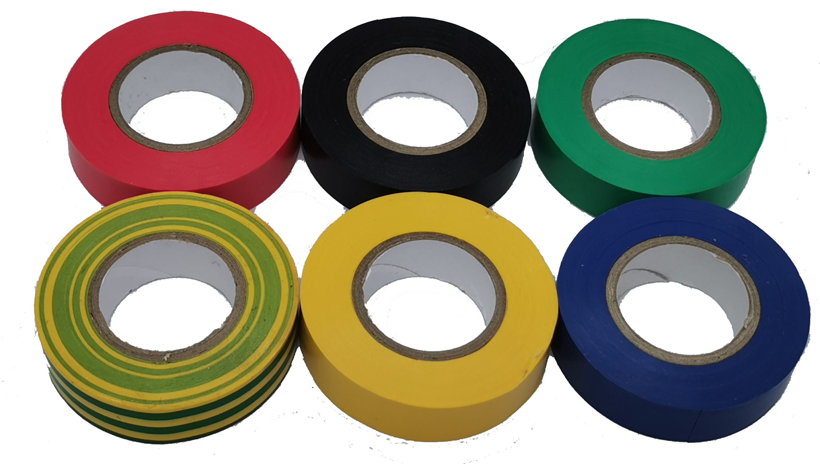 Isolierband 15x0,2mmx10m - farbig sortiert - 6er Set - hohe Flexibilität und Klebekraft - kältefest/selbstklebend/Isolierband/Klebeband/Dichtungsband