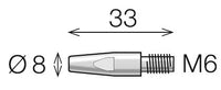 Thumbnail for Stromdüse CuCrZr, M6x33mm, passend zu FRONIUS AL2300 / AW2500 (Nachbau),1 Stück - Plattners Schweiss Shop