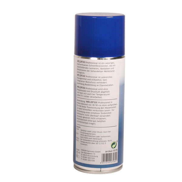 WELDINGER 'Weldfixx Professional' Schweißtrennspray 300 ml mit Druckluft Düsenspray sicher und umweltschonend