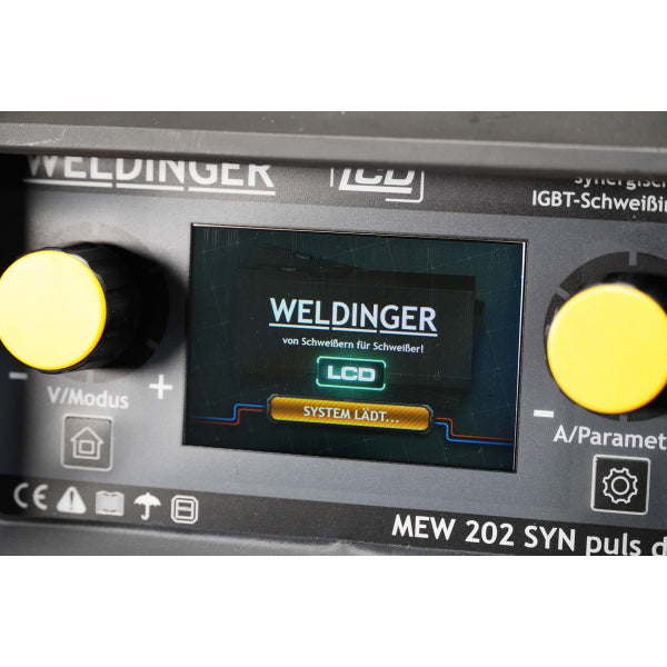 WELDINGER MEW 202 SYN puls dig 200A synergisches MIG/MAG Puls-Schweißgerät Zweirollenantrieb - Plattners Schweiss Shop