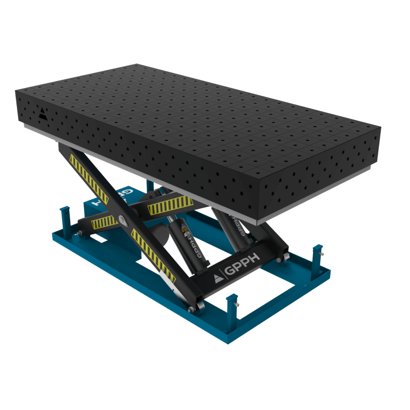 Schweisstisch Eco mit hydraulischem Hebesystem SERIE XWT System 16mm - Plattners Schweiss Shop