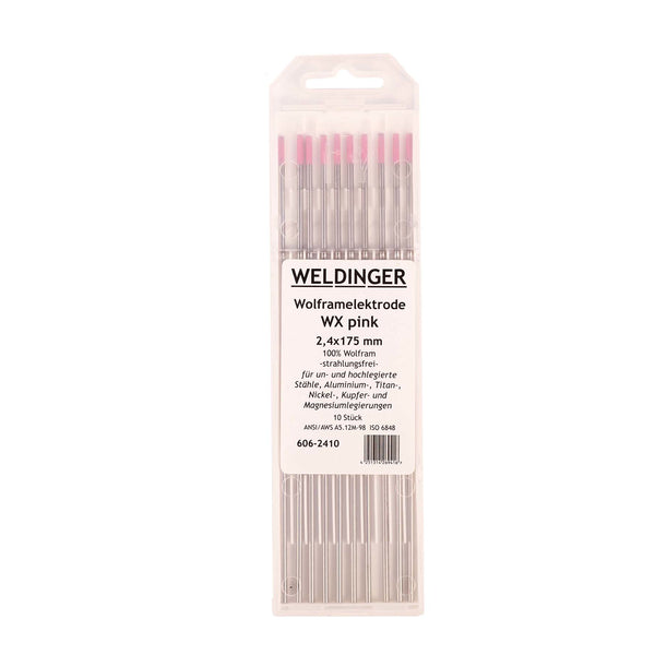 WIG-Wolframelektrode WX-Pink 2,4x175 mm 10 Stück WELDINGER